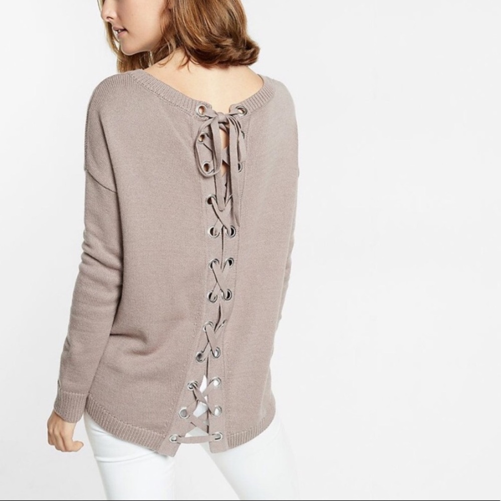 EXPRESS Lace Up Back Tunic Sweater XS